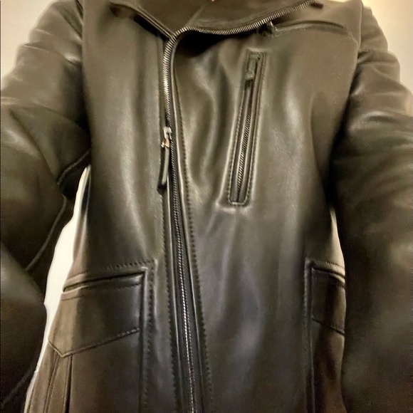 Ralph Lauren Purple Label Mens Blk Leather Moto Jacket (L) MSRP $4000 - Picture 2 of 8